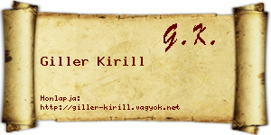 Giller Kirill névjegykártya